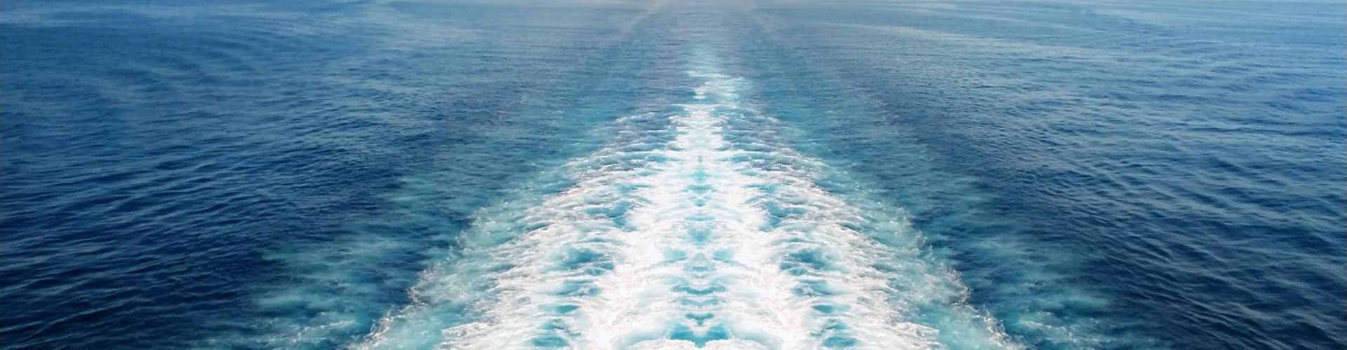 Wake of a ship in ocean