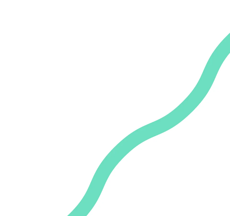 Abstract green wave shape on a white background.