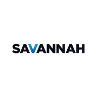 Text logo that reads "SAVANNAH" in blue and black.