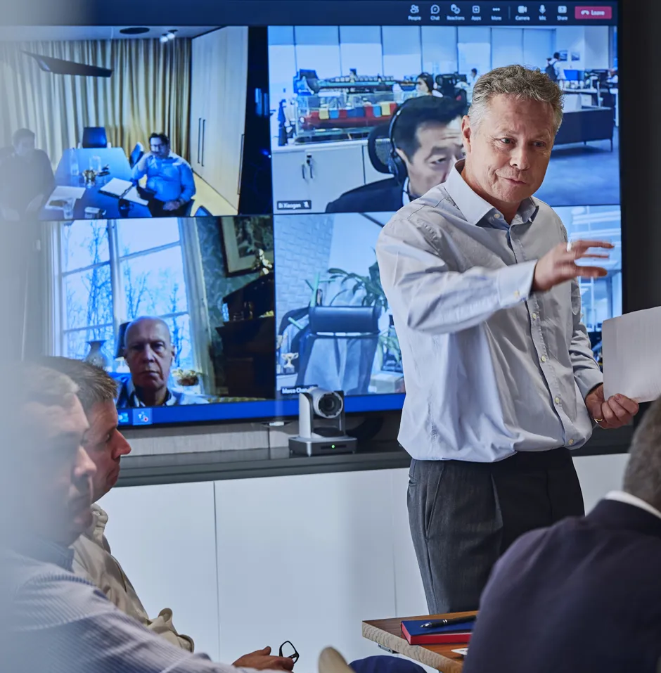 DOEL Employee presenting in a meeting