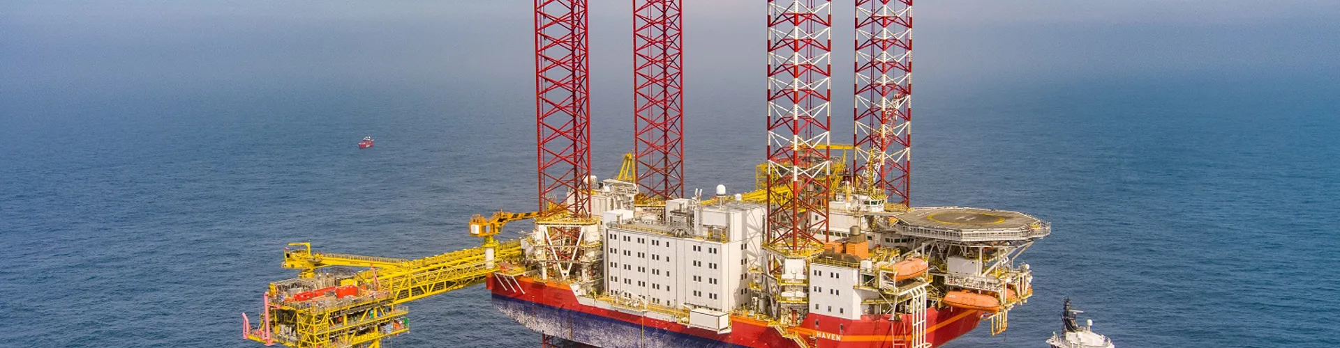 Offshore oil platform in a calm sea.