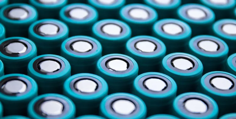 Close up of lithium battery