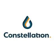 Logo of Constellation with abstract design.