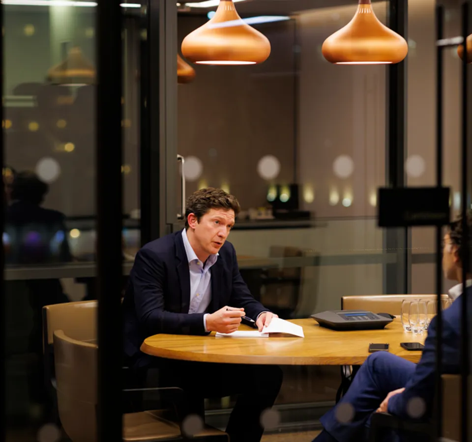 Tim Francis in a meeting