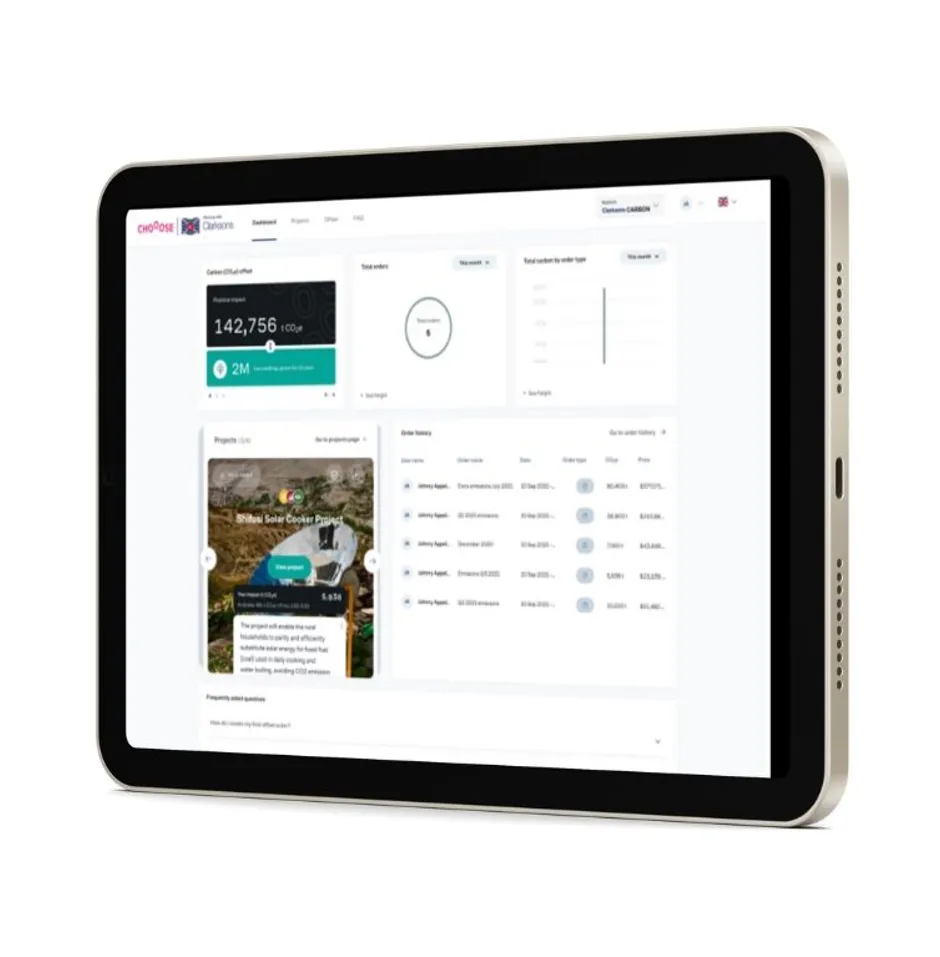 DOEL dashboard on an iPad