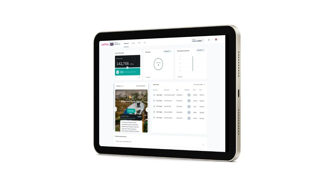 DOEL dashboard on an iPad