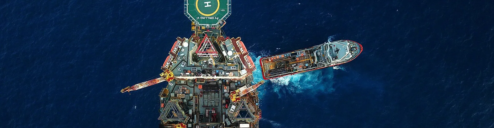 Offshore ship at oil and gas rig