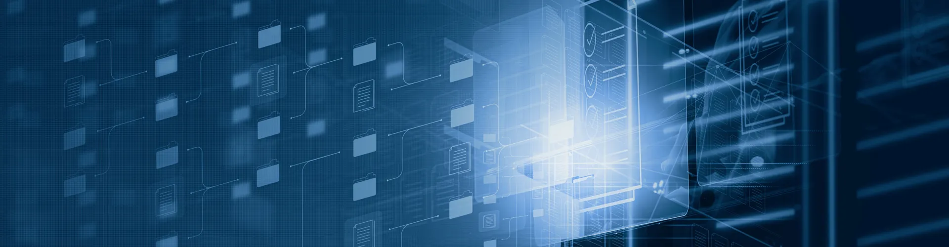 Abstract digital technology background in blue tones.