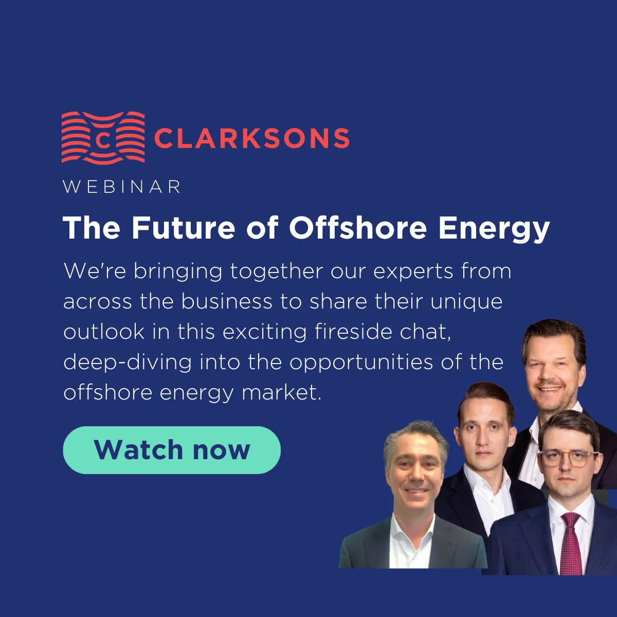 Webinar advertisement on offshore energy opportunities.